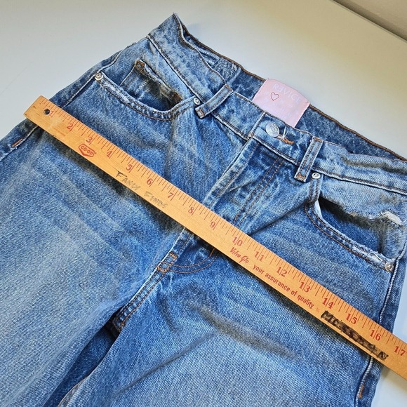 Revice Jeans Womens‎ 25 Blue Distressed Button Fly Raw Hem Straight - Picture 12 of 16